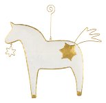 Cheval blanc suspendu 20 cm 6 pc