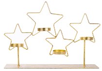 Candle holder star gold 4 pcs.
