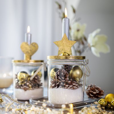 Candleholder with star  gold 6 pcs.