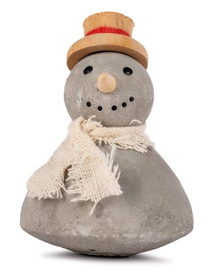 Schneemann mit Hut und Schal