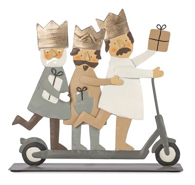 Holy kings on ride scooter