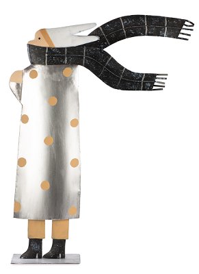 Lady with scarf silver