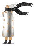 Lady with scarf silver