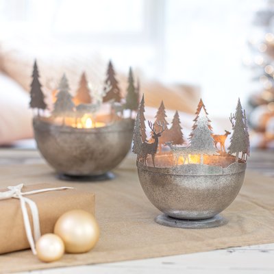 Tealightholder silver SET/2