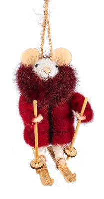 Anhänger Maus auf Ski