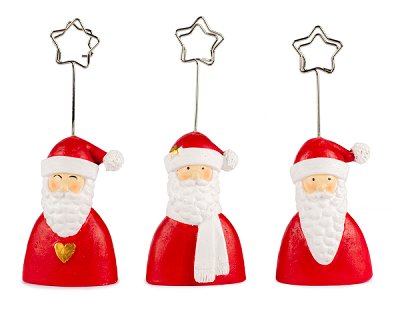 Kartenhalter Santa 3 sort.
