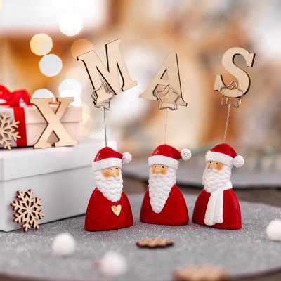 Kartenhalter Santa 3  sort.