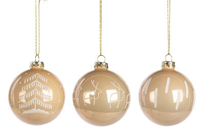 Pallina di Natale in vetro 3 ass.