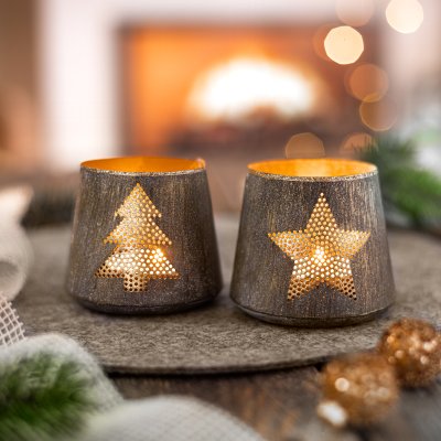 Photophore etoile/sapin ass. par 2