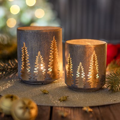 Photophore avec sapins
