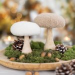 Pilz mit Holzfuss