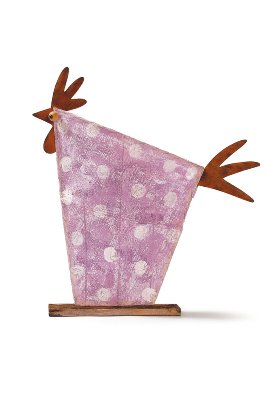 Lampe tempête "poule", violet, 3 verres