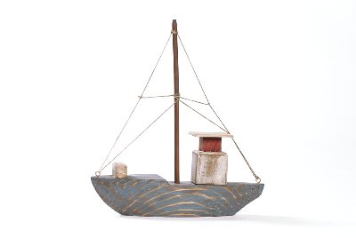 Bateau pour déposer bleu