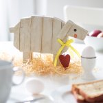 Sheep 4 pcs. wood 18 cm