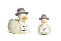 Duck with hat "Jäger und Sammler" 4 pcs 15x11 cm