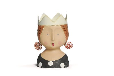 Ladyhead with crown white dots 2pcs