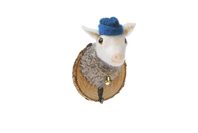 Crochet en bois avec tête de mouton
