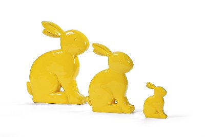 lapin 25 cm jaune 2 pcs.