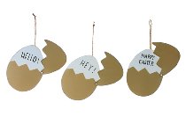 hanger egg 3 ass. english letters 12 pcs.