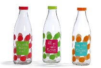 bottle with decal + plastic straw 1000ml 3 ass. 24