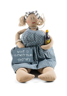 Sitting ladies "wine is cheaper..." 2 pcs. 27 cm
