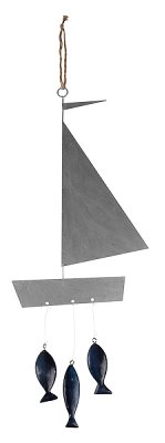 Ornament sailing boat with fishes