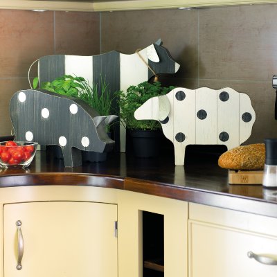 Sheep white with black dots