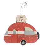 caravane ornement rouge 33x28 cm 12 pcs.