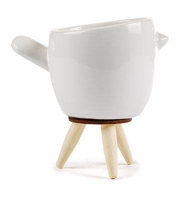 Pot de fleur oiseau blanc