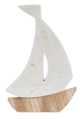 Segelboot natur/weiß