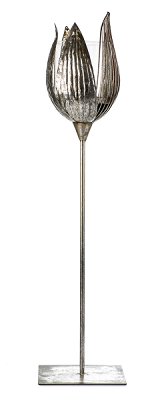 Teelichthalter Blüte silber