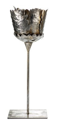 Teelichthalter Blüte silber