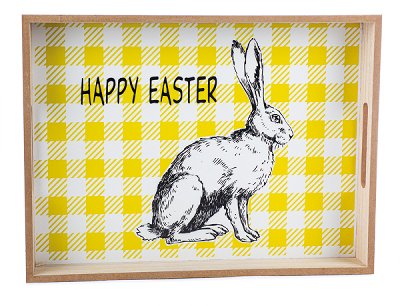Plateau jaune ave lapin