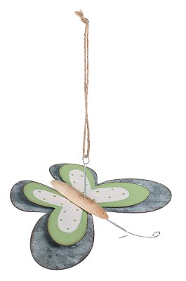 Anhänger Schmetterling grün 13 cm VE 6