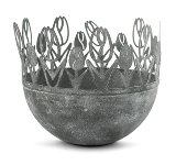 Teelichthalter Tulpen grau 12 cm VE 4
