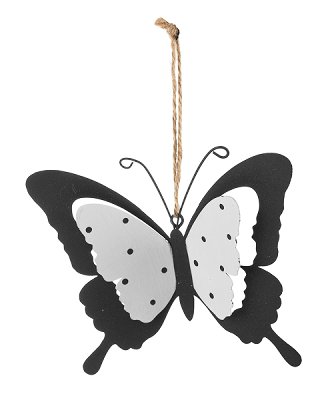 papillon ornement noir 12 cm 12 pcs.