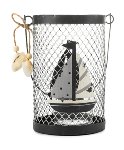 Teelichthalter mit Boot 14 cm VE 4
