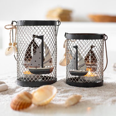 tealight holder with boat 14 cm 4 pcs.