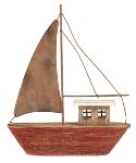 sailing boat red 25x30 cm 2 pcs.