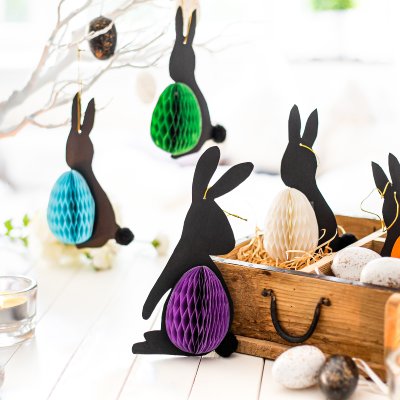 Anhänger Hase mit Ei 6 sort.