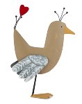 oiseau avec coeur 24 cm 4 pcs.