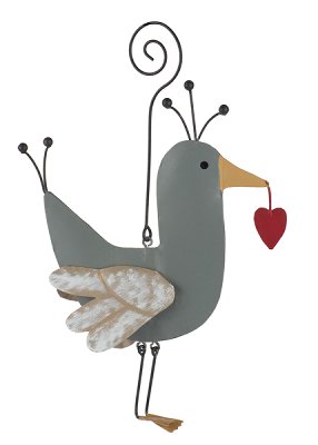 Uccello grigio con cuore
