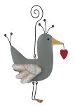 oiseau avec coeur 13 cm 6 pcs.