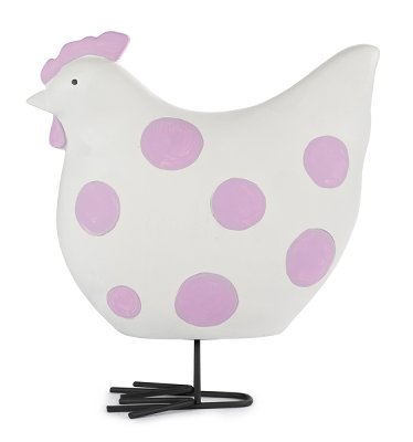 Poulet blanc avec des points violet