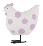 chicken white with violet dots 25 cm 2 pcs.