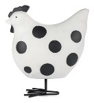chicken white with black dots 25 cm 2 pcs.
