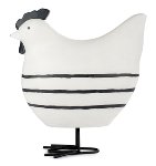 Huhn weiß mit schwarzen Streifen 25 cm VE 2