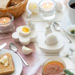 egg cup flower with rabbit 10 cm 6 pc.