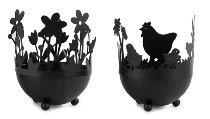 tealightholder chicken/flower 2 ass. 10 cm 12 pc.