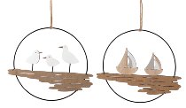 Anhänger Möwe/Boot 2 sort. ø20 cm VE 12